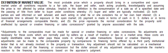 Fannie Mae Definition of Market Value